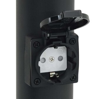 Bolderarmatuur met stopcontact 110 cm RVS IP44 9