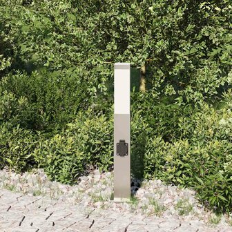 Bolderarmatuur met stopcontact 50 cm RVS IP44 3