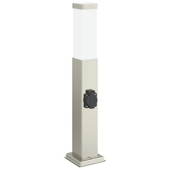 Bolderverlichting met stopcontact 3 stuks 50 cm RVS IP44 4