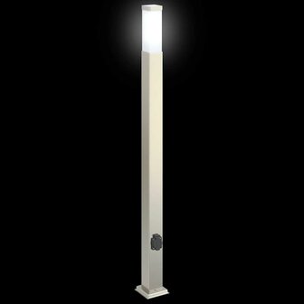 Bolderarmatuur met stopcontact 110 cm RVS IP44 6