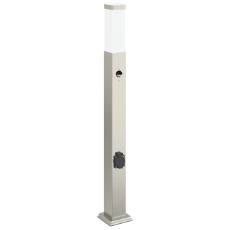 Bolderarmatuur met sensor en stopcontact 80 cm roestvrij staal IP44 2