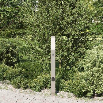 Bolderarmatuur met sensor en stopcontact 80 cm roestvrij staal IP44 3