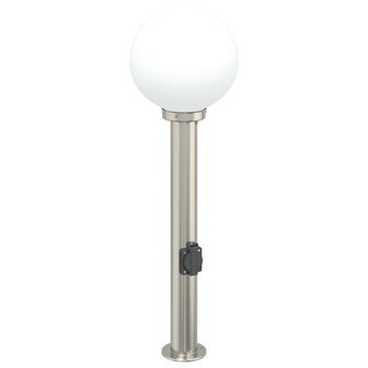 Bolderarmatuur met stopcontact 80 cm RVS IP44 2