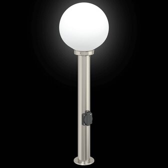 Bolderarmatuur met stopcontact 80 cm RVS IP44 6
