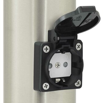 Bolderarmatuur met stopcontact 120 cm RVS IP44 9
