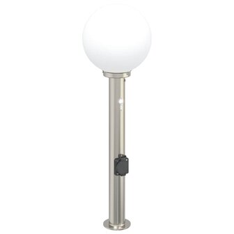 Bolderarmatuur met sensor en stopcontact 80 cm roestvrij staal IP44 2