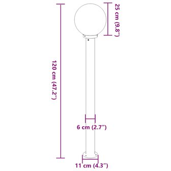 Bolderverlichting 120 cm Zwart IP44 9