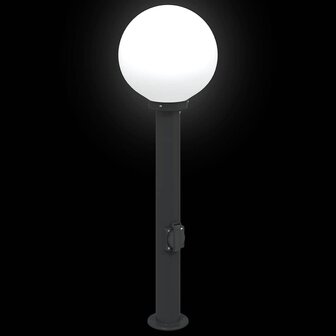 Bolderarmatuur met stopcontact 80 cm Zwart IP44 6