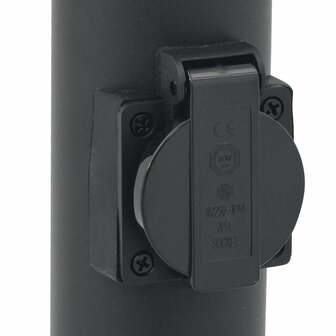 Bolderarmatuur met stopcontact 80 cm Zwart IP44 8