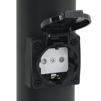 Bolderarmatuur met stopcontact 80 cm Zwart IP44 9
