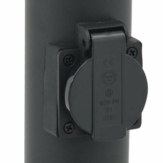 Bolderarmatuur met stopcontact 120 cm Zwart IP44 8