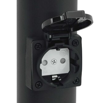 Bolderarmatuur met stopcontact 120 cm Zwart IP44 9