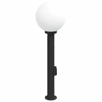 Bolderarmatuur met sensor en stopcontact 80 cm zwart IP44 4