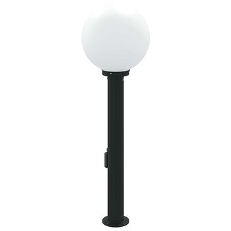 Bolderarmatuur met sensor en stopcontact 80 cm zwart IP44 5