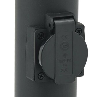 Bolderarmatuur met sensor en stopcontact 80 cm zwart IP44 9