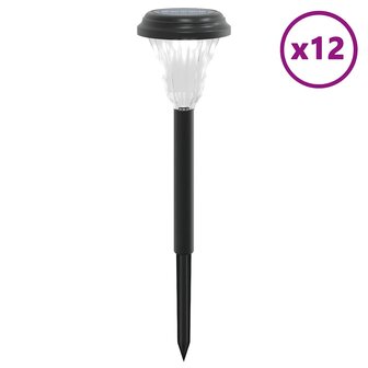 Tuinpadverlichting 12 st solar met grondpennen wit 2