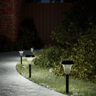 Tuinpadverlichting 12 st solar met grondpennen wit 1