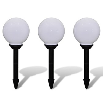 Tuinpadlampen 3 st met grondpin LED 20 cm 2