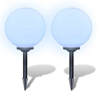 Tuinpadlampen 2 st met grondpin LED 30 cm 3