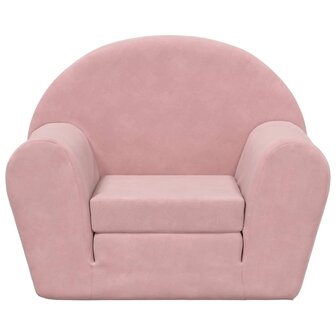 Kinderslaapbank zacht pluche roze 3