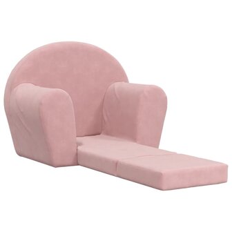Kinderslaapbank zacht pluche roze 4