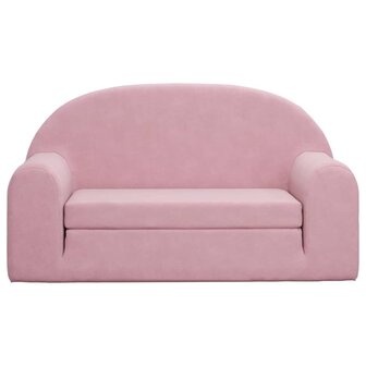 Kinderslaapbank 2-zits zacht pluche roze 3