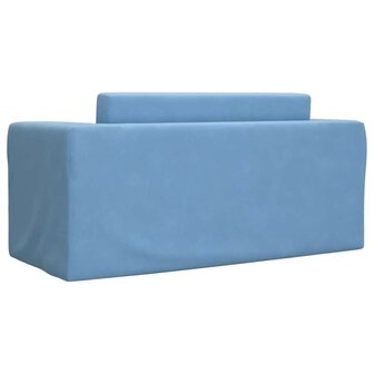 Kinderslaapbank 2-zits zacht pluche blauw 6