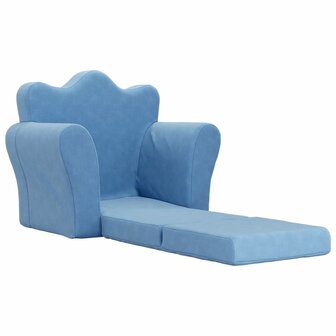 Kinderslaapbank zacht pluche blauw 4