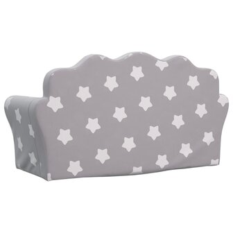 Kinderslaapbank 2-zits met sterren zacht pluche lichtgrijs 5