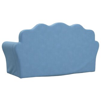 Kinderslaapbank 2-zits zacht pluche blauw 6
