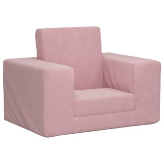 Kinderslaapbank zacht pluche roze 1