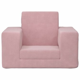 Kinderslaapbank zacht pluche roze 3