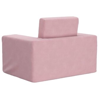 Kinderslaapbank zacht pluche roze 6