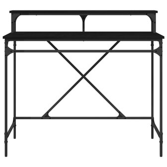 Bureau Zwart Eiken 100 x 50 x 90 cm Bewerkt hout 5