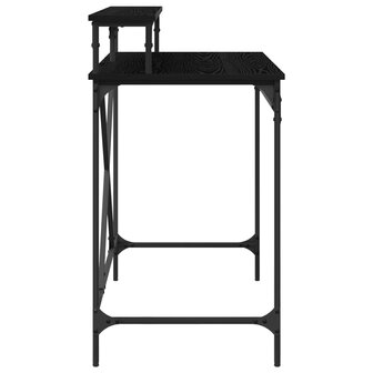 Bureau Zwart Eiken 100 x 50 x 90 cm Bewerkt hout 6
