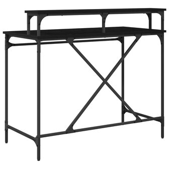 Bureau Zwart Eiken 100 x 50 x 90 cm Bewerkt hout 7