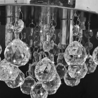 Plafondlamp kroonluchterontwerp kristal chroom 3