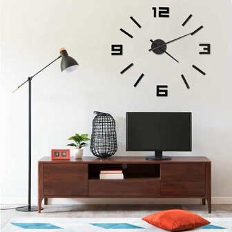 3D-wandklok modern XXL 100 cm zwart 1