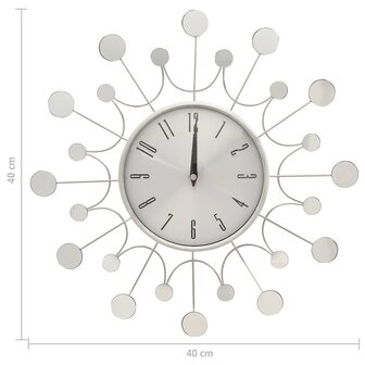Wandklok 40 cm metaal zilverkleurig 5
