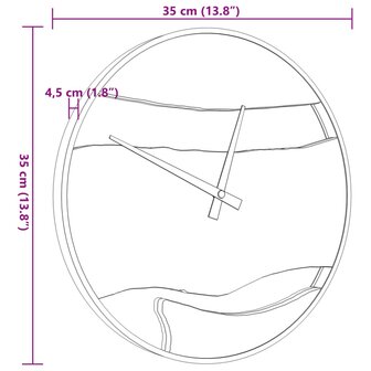 Wandklok &amp;Oslash;35 cm ijzer en olijfhout bruin 7