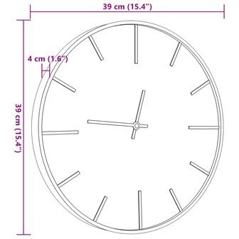Wandklok &amp;Oslash;39 cm ijzer en bewerkt hout bruin 7