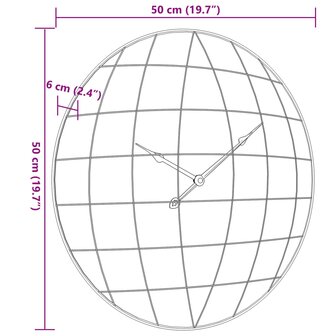 Wandklok &amp;Oslash;50 cm bewerkt hout geel en zwart 7