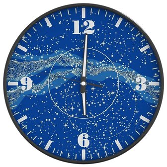 Wandklok met lichtgevende wijzerplaat en wijzers &amp;Oslash;30 cm blauw 2