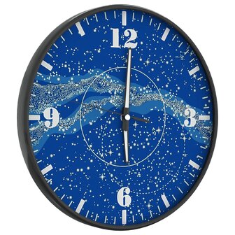 Wandklok met lichtgevende wijzerplaat en wijzers &amp;Oslash;30 cm blauw 3