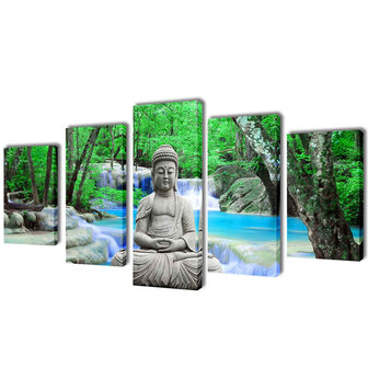 Canvas muurdruk set buddha 200 x 100 cm 1