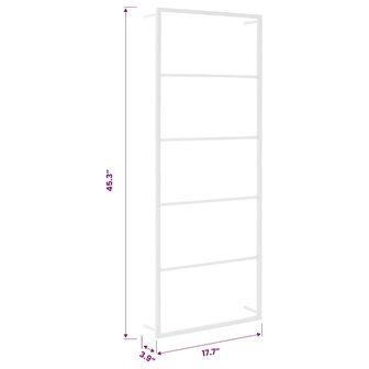 Handdoekenrek Wit 45x10x115 cm Staal 7