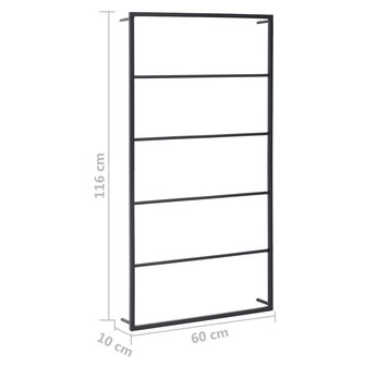 Handdoekenrek 60x10x116 cm staal zwart 6