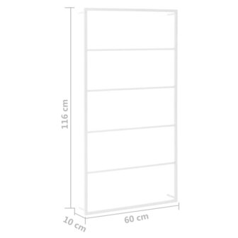 Handdoekenrek wit 60x10x116 cm staal 6