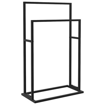 Handdoekenrek vrijstaand 48x24x78,5 cm ijzer zwart 2