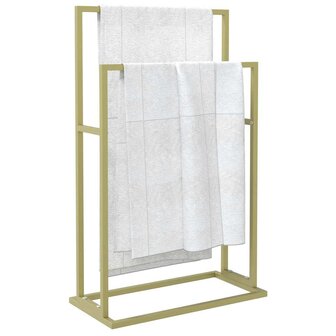 Handdoekenrek vrijstaand 48x24x78,5 cm ijzer goudkleurig 4